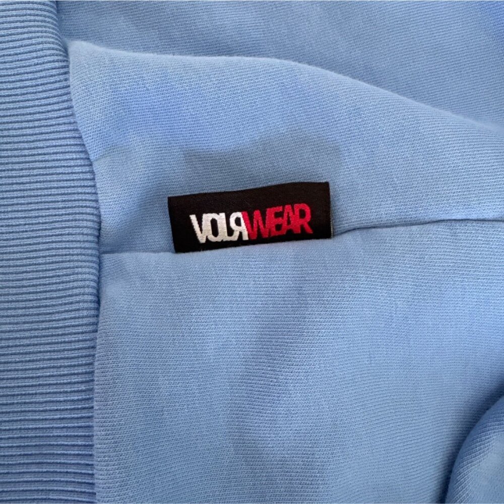 Volawear Light Blue Cotton Blend Hoodie With Graphic Branding - Picture 3 of 5